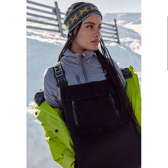 FREE PEOPLE movement Hit The Slopes Salopette, BLACK SIZE LARGE - Picture 2 of 9